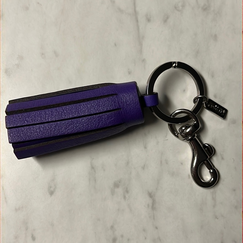 COACH purple Tassel Key Chain